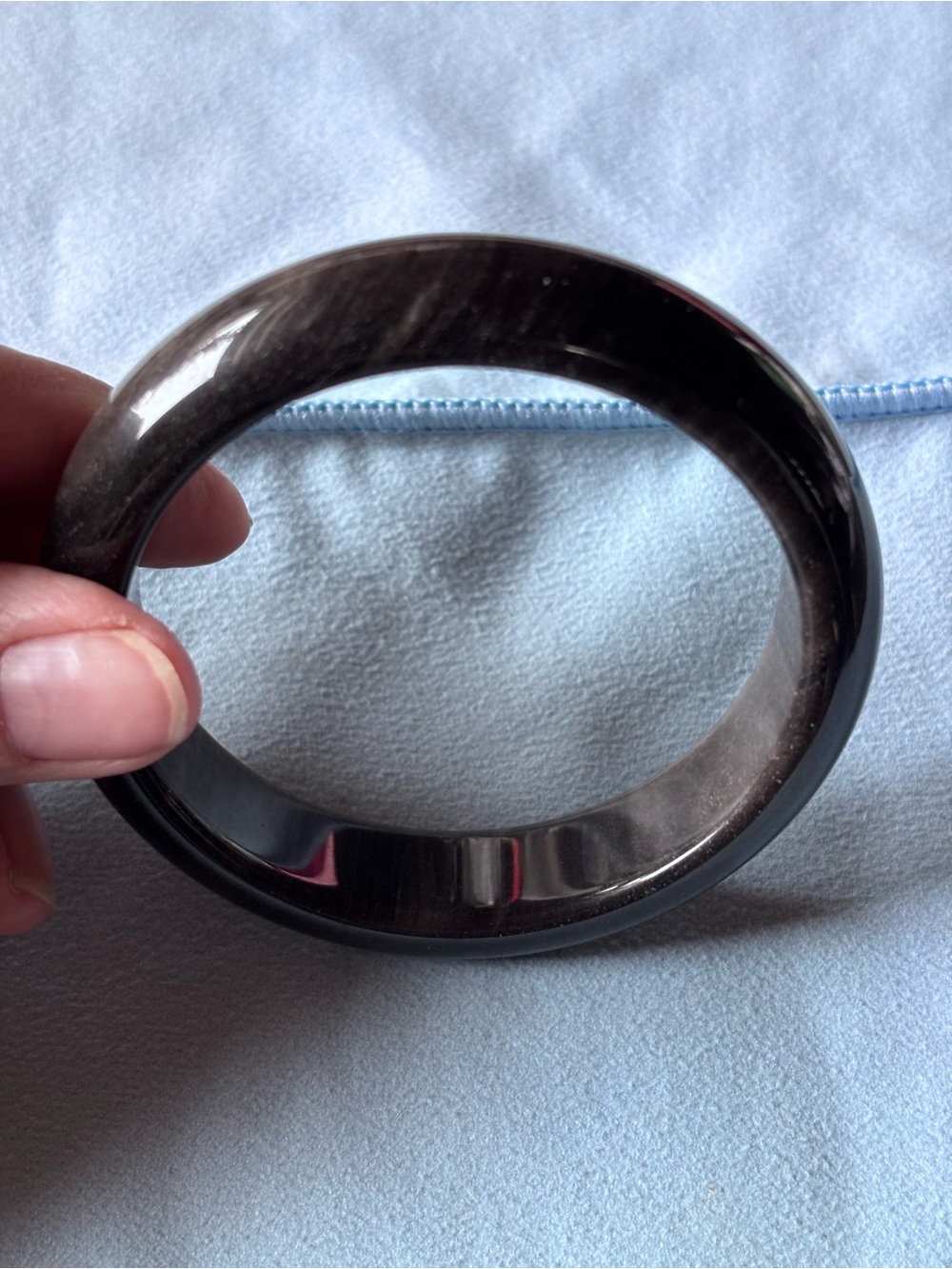 Silver Obsidian bangle - Picture 4 of 4